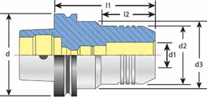 HSK 63F Tool Holder Diagram